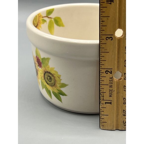 Pfaltzgraff Rooster Meadow 4" Stoneware Bowl With Sunflower & Floral Design Rare - Picture 3 of 9
